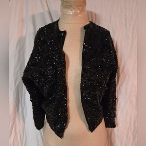 Vintage Black Sequin Blazer